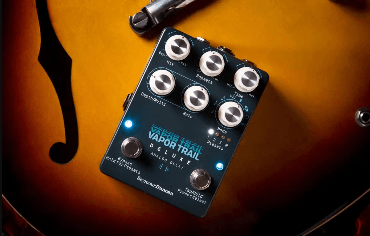 The Vapor Trail Deluxe delay pedal combines a 100% analog tone with vast digital control. And that&#8217;s just a start. 
